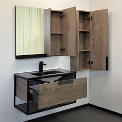 Comforty Тумба с раковиной Бонн 90 (Comforty) подвесная дуб темный – фотография-8